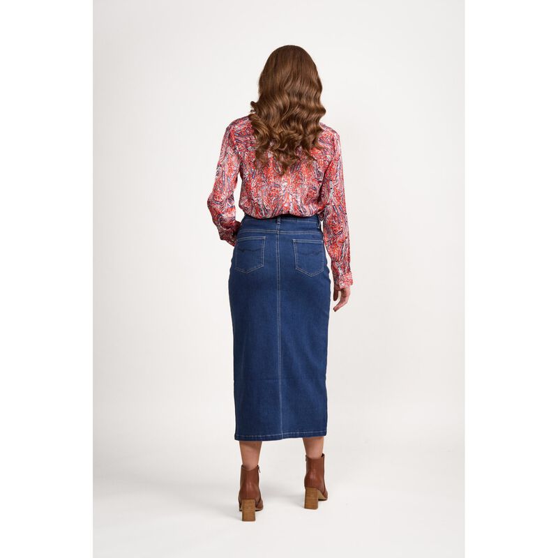 Vassalli Mid Length Denim Skirt image number 1